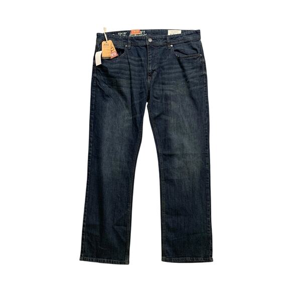Axel Jeans Mens 38 Blue Stretch Straight Leg Dark Addison 17" Leg Opening - Picture 1 of 13